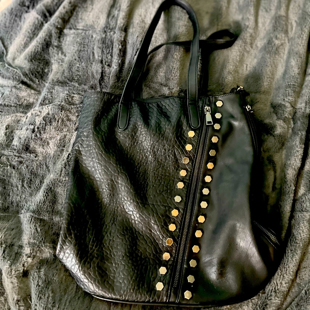 Purse with metal decals